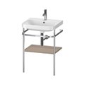 Мебельный комплект с раковиной на 1 отверстие и консолью, 57,5х49 см, Duravit Happy D.2 Plus, льняной декор (HP4835O7575) Duravit Мебельные комплекты