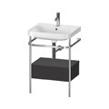 Мебельный комплект с раковиной на 1 отверстие и консолью, 57,5х49 см, Duravit Happy D.2 Plus, графит (HP4840O8080) Duravit Мебельные комплекты