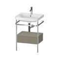 Мебельный комплект с раковиной на 1 отверстие и консолью, 57,5х49 см, Duravit Happy D.2 Plus, серый камень (HP4840O9292) Duravit Мебельные комплекты