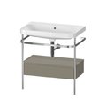 Мебельный комплект с раковиной без отверстия и консолью, 77,5х49 см, Duravit Happy D.2 Plus, серый камень (HP4842N9292) Duravit Мебельные комплекты