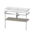 Мебельный комплект с раковиной без отверстия и консолью, 97,5х49 см, Duravit Happy D.2 Plus, серый камень (HP4838N9292) Duravit Мебельные комплекты