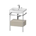 Меблевий комплект з раковиною на 2 отвори і консоллю, 57, 5х49 см, Duravit Happy D. 2 Plus, сіро-коричневий (HP4840E6060) Duravit Меблеві комплекти