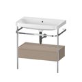 Мебельный комплект с раковиной без отверстия и консолью, 77,5х49 см, Duravit Happy D.2 Plus, льняной декор (HP4842N7575) Duravit Мебельные комплекты