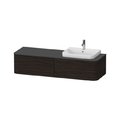Тумба підвісна під раковину праворуч 160х55 см Duravit Happy D. 2 Plus, горіх (HP4934R6969) Duravit Тумби
