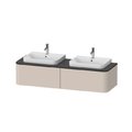 Тумба підвісна на 2 раковини 160х55 см Duravit Happy D. 2 Plus, сіро-коричневий супер матовий (HP4936B8383) Duravit Тумби
