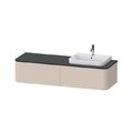 Тумба підвісна під раковину праворуч 160х55 см Duravit Happy D. 2 Plus, сіро-коричневий супер матовий (HP4934R8383) Duravit Тумби