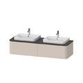 Тумба подвесная на 2 раковины 160х55 см Duravit Happy D.2 Plus, серо-коричневый супер матовый (HP4946B8383) Duravit Тумбы