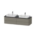Тумба подвесная на 2 раковины 160х55 см Duravit Happy D.2 Plus, серый камень (HP4964B9292) Duravit Тумбы