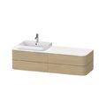 Тумба подвесная под раковину слева 160х55 см Duravit Happy D.2 Plus, дуб (HP4973L7171) Duravit Тумбы