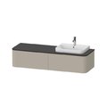 Тумба подвесная под раковину справа 160х55 см Duravit Happy D.2 Plus, серо-коричневый (HP4944R6060) Duravit Тумбы