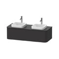 Тумба подвесная на 2 раковины 130х55 см Duravit Happy D.2 Plus, графит (HP4943B8080) Duravit Тумбы