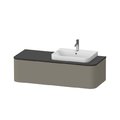 Тумба підвісна під раковину праворуч 130х55 см Duravit Happy D. 2 Plus, сірий камінь (HP4942R9292) Duravit Тумби
