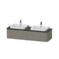 Тумба підвісна на 2 раковини 160х55 см Duravit Happy D. 2 Plus, сірий камінь (HP4946B9292) Duravit Тумби