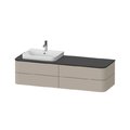 Тумба подвесная под раковину слева 160х55 см Duravit Happy D.2 Plus, серо-коричневый (HP4963L6060) Duravit Тумбы