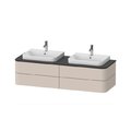 Тумба підвісна на 2 раковини 160х55 см Duravit Happy D. 2 Plus, сіро-коричневий супер матовий (HP4974B8383) Duravit Тумби