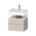 Тумба подвесная под раковину 59х59 см Duravit Qatego, серо-коричневый супер матовый (QA4393018830000) Duravit Тумбы