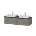 Тумба підвісна на 2 раковини 160х55 см Duravit Happy D. 2 Plus, сірий камінь (HP4974B9292) Duravit Тумби