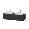 Тумба подвесная на 2 раковины 160х55 см Duravit Happy D.2 Plus, графит (HP4974B8080) Duravit Тумбы