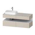 Тумба подвесная под раковину слева, 140х55 см Duravit Qatego, серо-коричневый супер матовый (QA4765018830000) Duravit Тумбы