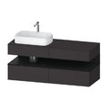 Тумба подвесная под раковину слева, 140х55 см Duravit Qatego, графит супер матовый (QA4765016800000) Duravit Тумбы