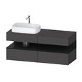 Тумба подвесная под раковину слева, 140х55 см Duravit Qatego, графит матовый (QA4765016490000) Duravit Тумбы