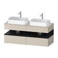 Тумба подвесная под 2 раковины, 140х55 см Duravit Qatego, серо-коричневый супер матовый (QA4767016830000) Duravit Тумбы