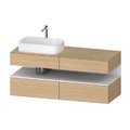 Тумба подвесная под раковину слева, 140х55 см Duravit Qatego, дуб (QA4765018300000) Duravit Тумбы