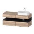 Тумба подвесная под раковину справа, 140х55 см Duravit Qatego, дуб мраморный (QA4766016550000) Duravit Тумбы