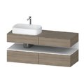 Тумба подвесная под раковину слева, 140х55 см Duravit Qatego, дуб терра (QA4765018350000) Duravit Тумбы