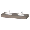 Мебельный комплект с консолью и 2-мя раковинами, 160х55 см Duravit Qatego, базальт матовый (QA4695043430000) Duravit Мебельные комплекты