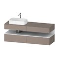 Тумба подвесная под раковину слева, 160х55 см Duravit Qatego, базальт матовый (QA4777018430000) Duravit Тумбы