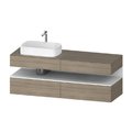 Тумба подвесная под раковину слева, 160х55 см Duravit Qatego, дуб терра (QA4777018350000) Duravit Тумбы