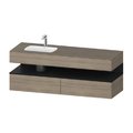 Мебельный комплект с консолью и раковиной слева, 160х55 см Duravit Qatego, дуб терра (QA4795016350000) Duravit Мебельные комплекты