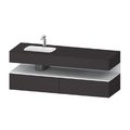 Мебельный комплект с консолью и раковиной слева, 160х55 см Duravit Qatego, графит супер матовый (QA4795018800000) Duravit Мебельные комплекты