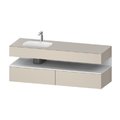 Меблевий комплект з консоллю і раковиною зліва, 160х55 см Duravit Qatego, сіро-коричневий супер матовий (QA4795018830000) Duravit Меблеві комплекти