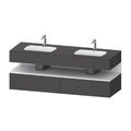 Мебельный комплект с консолью и 2-мя раковинами, 160х55 см Duravit Qatego, графит матовый (QA4797018490000) Duravit Мебельные комплекты