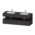 Мебельный комплект с консолью и 2-мя раковинами, 160х55 см Duravit Qatego, графит супер матовый (QA4797016800000) Duravit Мебельные комплекты