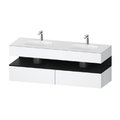 Мебельный комплект с консолью и 2-мя раковинами, 160х55 см Duravit Qatego, белый матовый (QA4797016180000) Duravit Мебельные комплекты