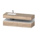 Мебельный комплект с консолью и раковиной слева, 160х55 см Duravit Qatego, дуб мраморный (QA4795018550000) Duravit Мебельные комплекты