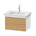 Тумба подвесная под раковину с 2-мя ящиками, 68,4 см Duravit White Tulip, дуб/белый матовый (WT43410H536) Duravit Тумбы