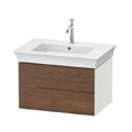 Тумба подвесная под раковину с 2-мя ящиками, 68,4 см Duravit White Tulip, орех американский/белый матовый (WT434107736) Duravit Тумбы