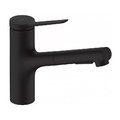 Смеситель для кухни с выдвижным изливом Hansgrohe Zesis M33 150, черный матовый (74820670) Для кухни Черный матовый