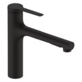 Смеситель для кухни с выдвижным изливом sBox Hansgrohe Zesis M33 160, черный матовый (74823670) Для кухни Черный матовый