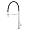 Змішувач для кухні з гнучким виливом Quadro Design Brass, хром (398 CR) Для кухні Хром