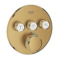 Термостат для встраиваемого монтажа на 3 потребителя Grohe Grohtherm SmartControl, холодный рассвет матовый (29121GN0) Для ванны, Для душа Золото матовый