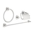 Набор аксессуаров для ванной комнаты 4в1 Grohe Essentials, суперсталь (40776DC1) Бумагодержатели, Крючки для халатов и полотенец, Полотенцедержатели Grohe