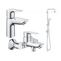 Набор смесителей для ванны с душевой стойкой Grohe BauEdge, хром (UA12336TS0) 