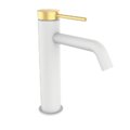 Смеситель для раковины GRB Time XL Male, белый/золото матовый (47540417) Для раковины Белый/золото матовый