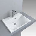 Раковина встраиваемая Fancy Marble Amelia 600, белый (706101) Встраиваемые сверху Прямоугольные