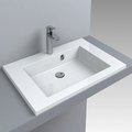 Раковина встраиваемая Fancy Marble Laura 700, белый (6107101) Встраиваемые сверху Прямоугольные